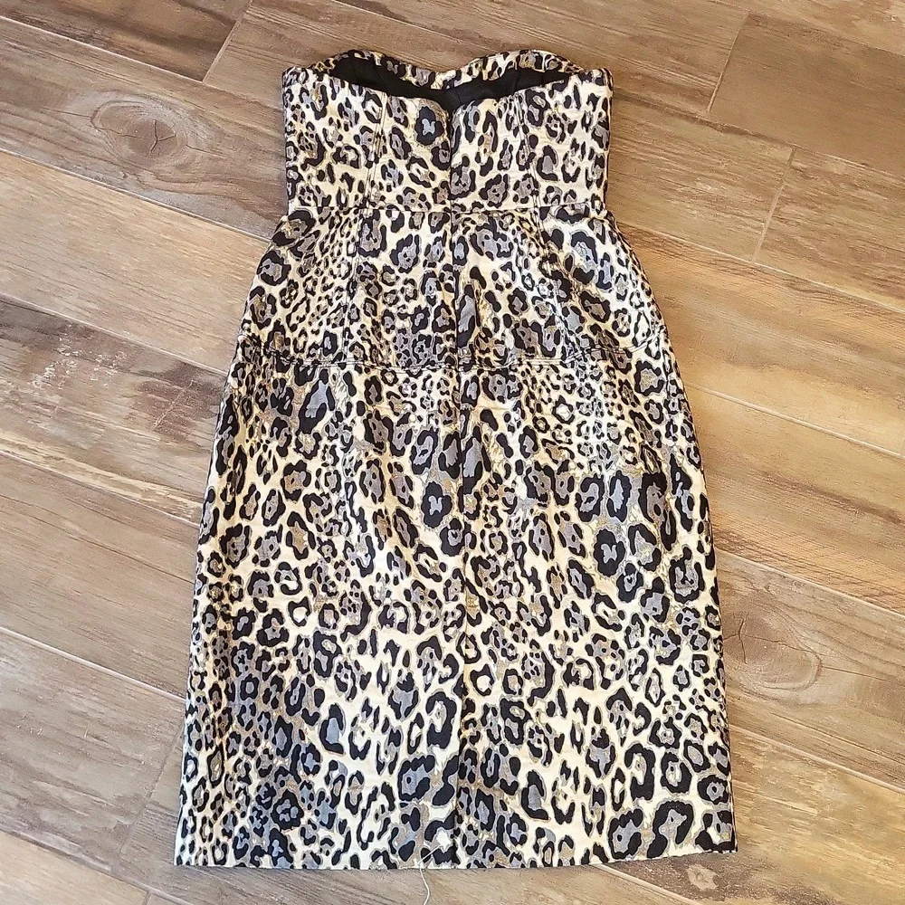 J. Crew Collection Animal Print Optional Spaghetti Strap Strapless Dress, Size 0 - Picture 12 of 16